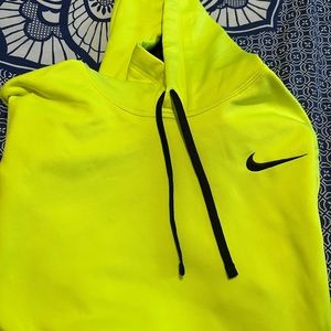 Neon Yellow Nike Therma Fit Hoodie Size L